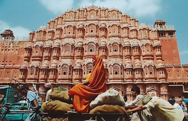 Pinterest The pink-hued architecture was one of the buildings that gave Jaipur its "Pink City" nickname.